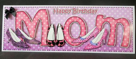Large Dl Birthday Mom Quick Card 3D Decoupage by Diane Baldrey