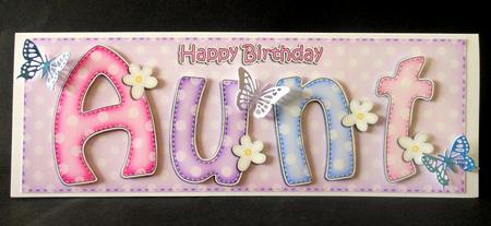 Large Dl Birthday Aunt Quick Card & 3D Decoupage by Diane Baldrey