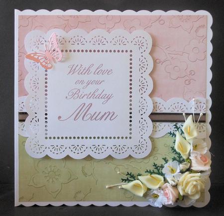 Embossed Pastel Cherry Blossom 8 Scrapbooking Papers Kit by Diane Baldrey