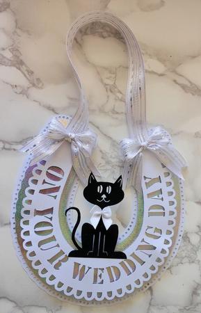 Bridal Horseshoe with Lucky Cat Multi formats by Diane Baldrey