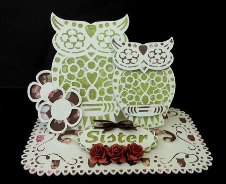 Layered Easel Card-owls by Diane Baldrey