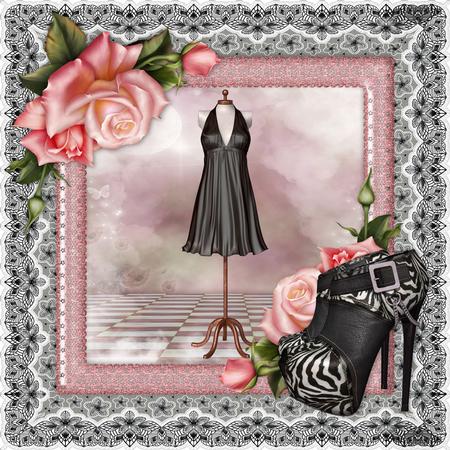 Lace Frames - Black White by Diane Baldrey