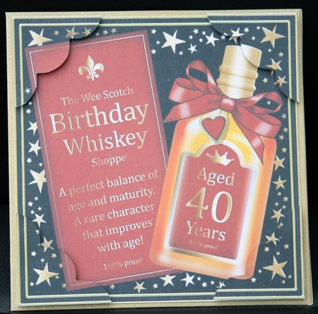 8 x 8 40th Birthday Whisky Scalloped Corner Topper by Dianne Anderson