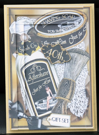 Aftershave 40th Birthday Gift Set 7x5in Spiral Edge Stacker by Dianne Anderson