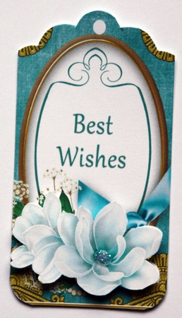 Teal Magnolia Best Wishes Sentiment Tag Sheet by Dianne Anderson