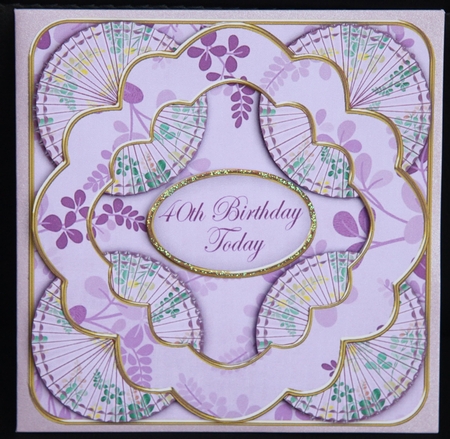Lilac Oriental Fern 40th Birthday 3D Rosette Topper by Dianne Anderson