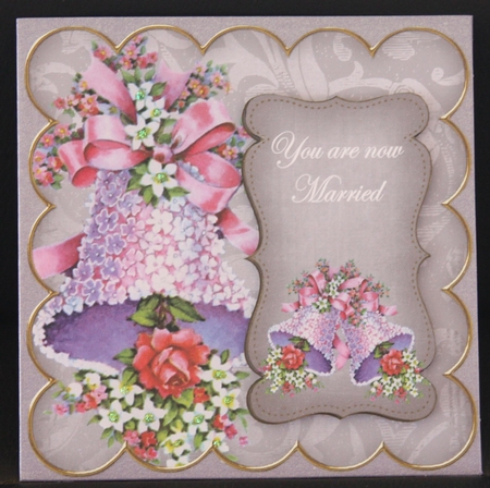 Silver Wedding Bells Now Married 8in Scallop Topper by Dianne Anderson
