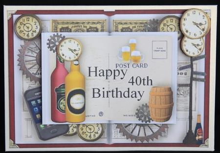 40th Male Book Card by Dianne Anderson