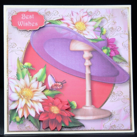 Dahlia Nouveau -floral Hat 8x8 Quick Topper by Dianne Anderson