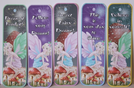 5 Beautiful Fairy Bookmarks with Sayings by Dianne Anderson