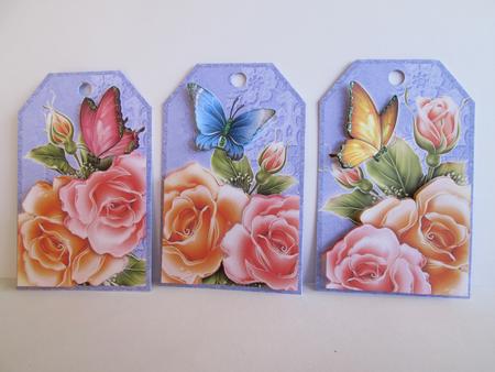 Butterfly Rose Blossoms - Gift Tag Cards by Dianne Anderson
