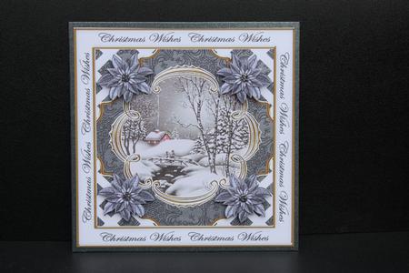 Black Wwalk Christmas Wishes Lattice Corner 8in Topper by Dianne Anderson