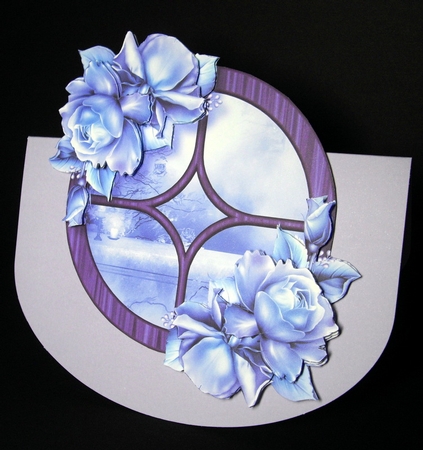 The Circular Window - Porcelain Roses 8x8 by Dianne Jackson