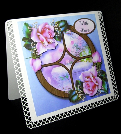 The Circular Window - Downton Roses 8x8 by Dianne Jackson