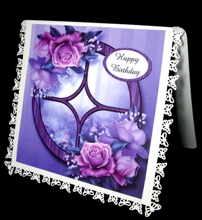 The Circular Window - Belle Epoque Roses 8x8 by Dianne Jackson