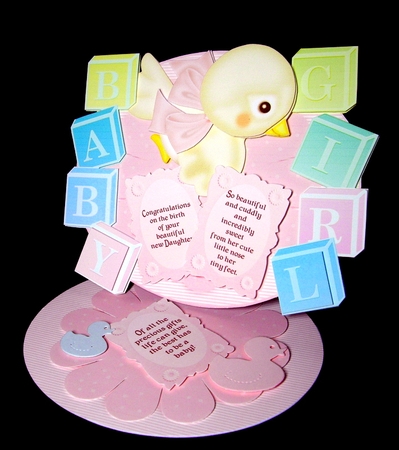 Baby Girl Easel Greeting Card with Envelope by Dianne Jackson