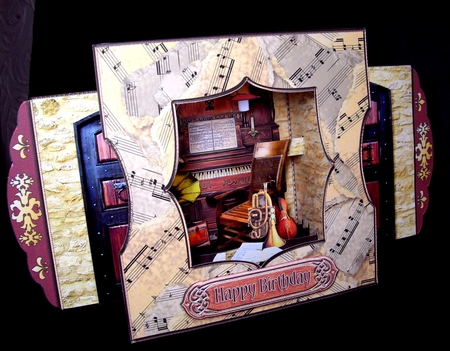 3D Room with a View - Vintage Music Room by Dianne Jackson