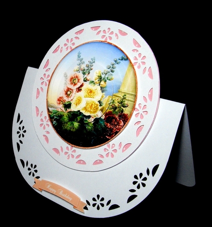 Beautiful 6x6 Torn Strip Vintage Flowers Quick Card by Dianne Jackson