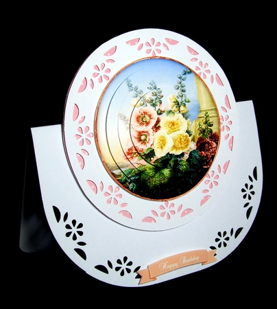 Beautiful 6x6 Torn Strip Vintage Flowers Quick Card by Dianne Jackson