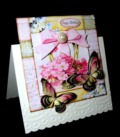 Basket Full of Flowers Cardtopper with Inlet 175 by Dianne Jackson