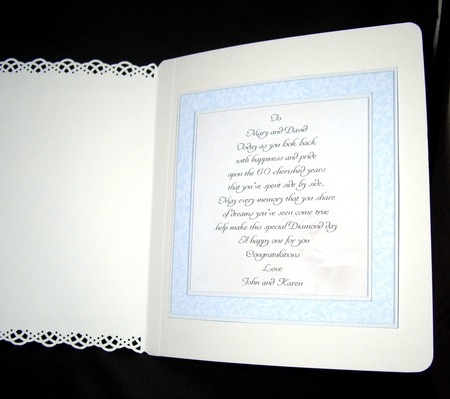 Square Scallop Pocket Silver Roses Wedding or Anniversary by Dianne Jackson