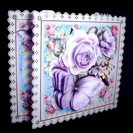 Lilac Rose Flutter Card Front Kit by Dianne Jackson