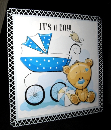 Boy Teddy Bear Mini Kit - new baby, birthday, child. by Dianne Jackson