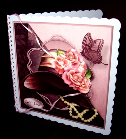 All About the Hat Decoupage Card Front by Dianne Jackson