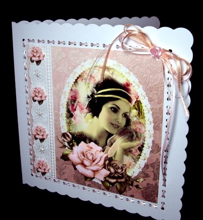 Vintage Lady Portrait Lace & Pearls by Dianne Jackson