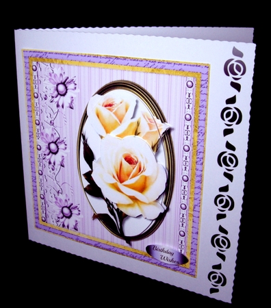 Beautiful Cream Roses in a Gold Frame  by Dianne Jackson
