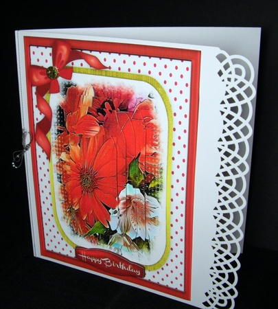 Beautiful red flowers in a Pyamid frame  by Dianne Jackson