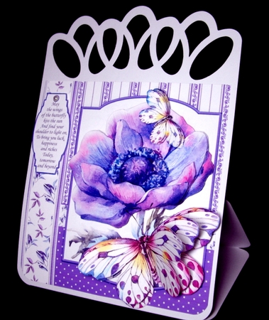 PURPLE ANEMONE & BUTTERFLY 8x8 Decoupage & Insert Mini Kit by Dianne Jackson