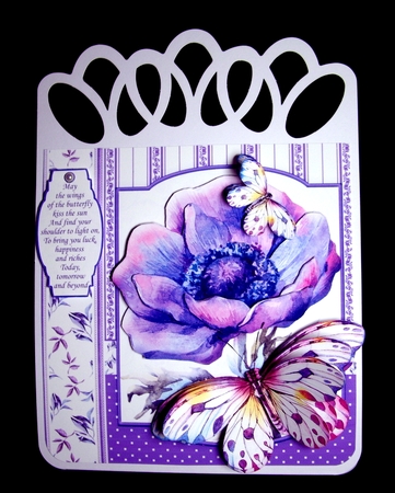 PURPLE ANEMONE & BUTTERFLY 8x8 Decoupage & Insert Mini Kit by Dianne Jackson