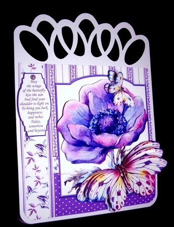 PURPLE ANEMONE & BUTTERFLY 8x8 Decoupage & Insert Mini Kit by Dianne Jackson