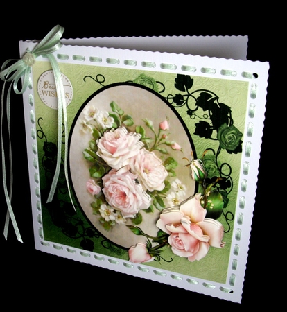 Vintage Spray of Pink Roses by Dianne Jackson