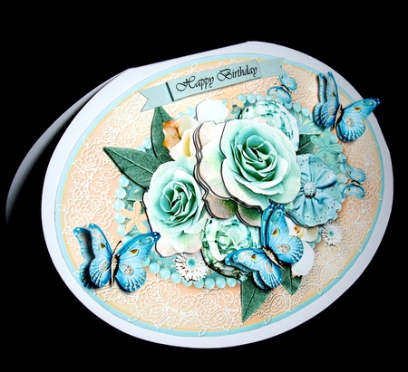 Flowers, Lace and Pearls - Oval Card Mini Kit by Dianne Jackson