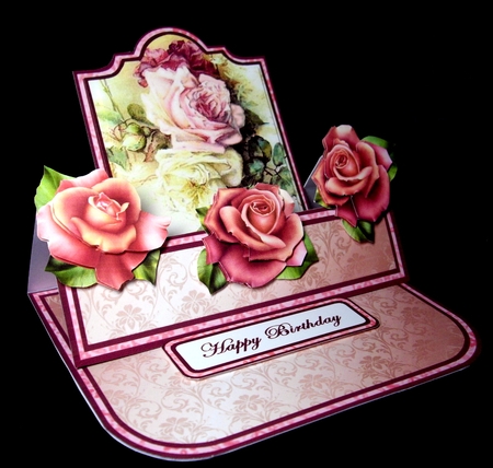 Easel pop-up Vintage Roses by Dianne Jackson