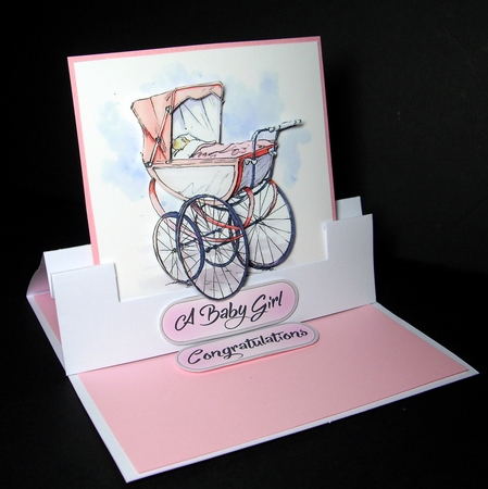 New Baby Decoupage - Vintage Pram - Pink Featured Gallery Photo