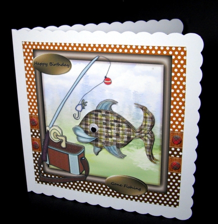 Male card Gone Fishing  INSERT by Dianne Jackson