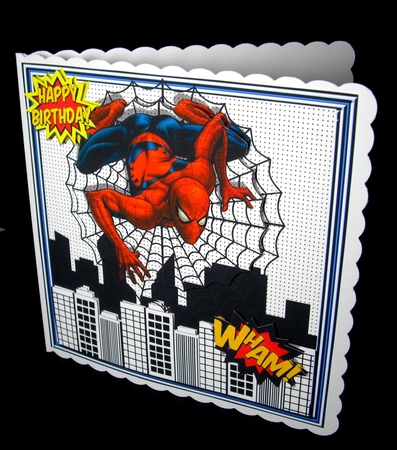 Spider Web  Hero in the city 8x8 by Dianne Jackson