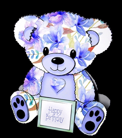 Maude - A Frame Floral Teddy Bear Card by Dianne Jackson