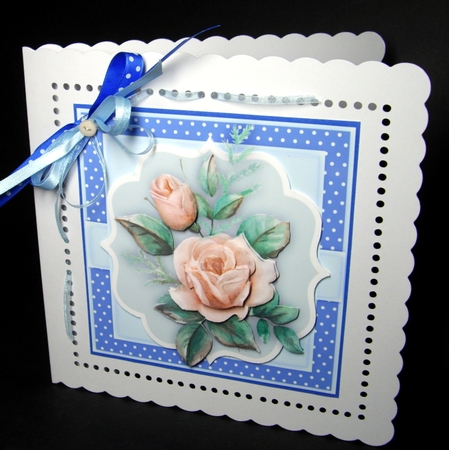 Beautyiful Cream   roses on a polka mat by Dianne Jackson