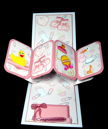 New Baby Girl Twist & Pop Card by Dianne Jackson