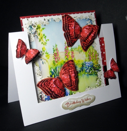 Beautiful Red Flutters and Flowers  by Dianne Jackson