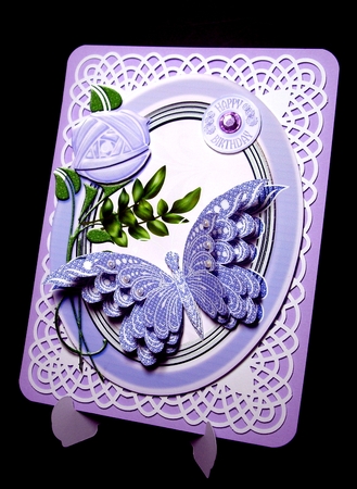 Lilac butterfly with graduated layers by Dianne Jackson