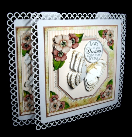 Vintage Lace Flowers Butterfly Mothers Day Card Kit 1248 by Dianne Jackson