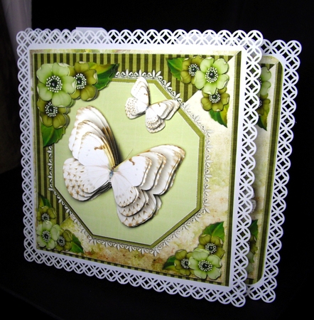 Vintage Lace Flowers Butterfly Birthday Card Kit 1250 by Dianne Jackson