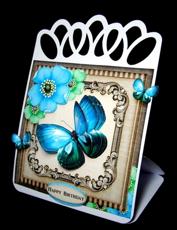 Vintage Wood Butterflies and Flowers 1263 by Dianne Jackson