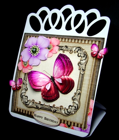 Vintage Wood Butterflies and Flowers 1264 by Dianne Jackson