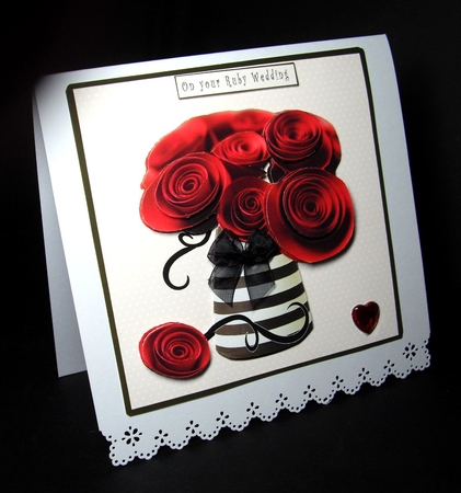 Elegant and Easy to Cut Red Paper Roses Decoupage by Dianne Jackson
